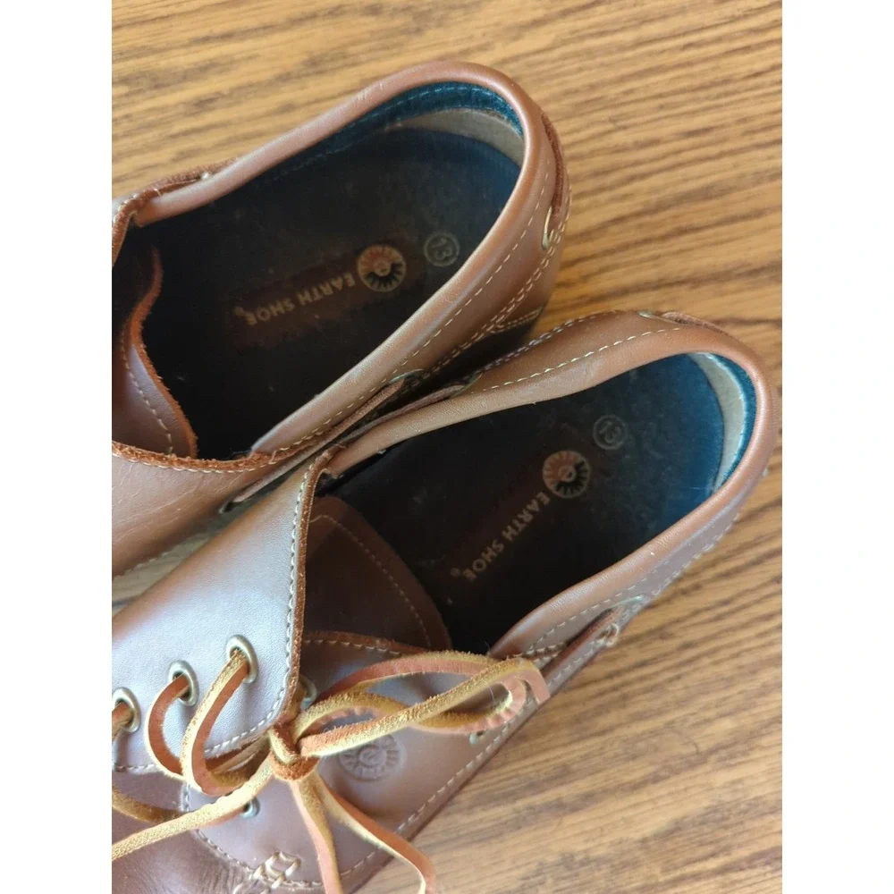 Earth Shoe Mens 13 Leather Brown Boat Loafer Style‎ Hatteras Pre-Owned